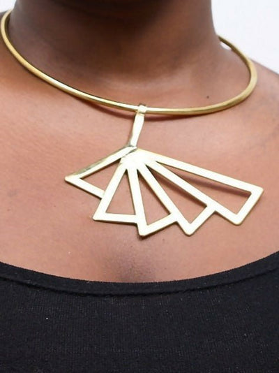 Purely Brass Johari Choker - Brass - Shopzetu