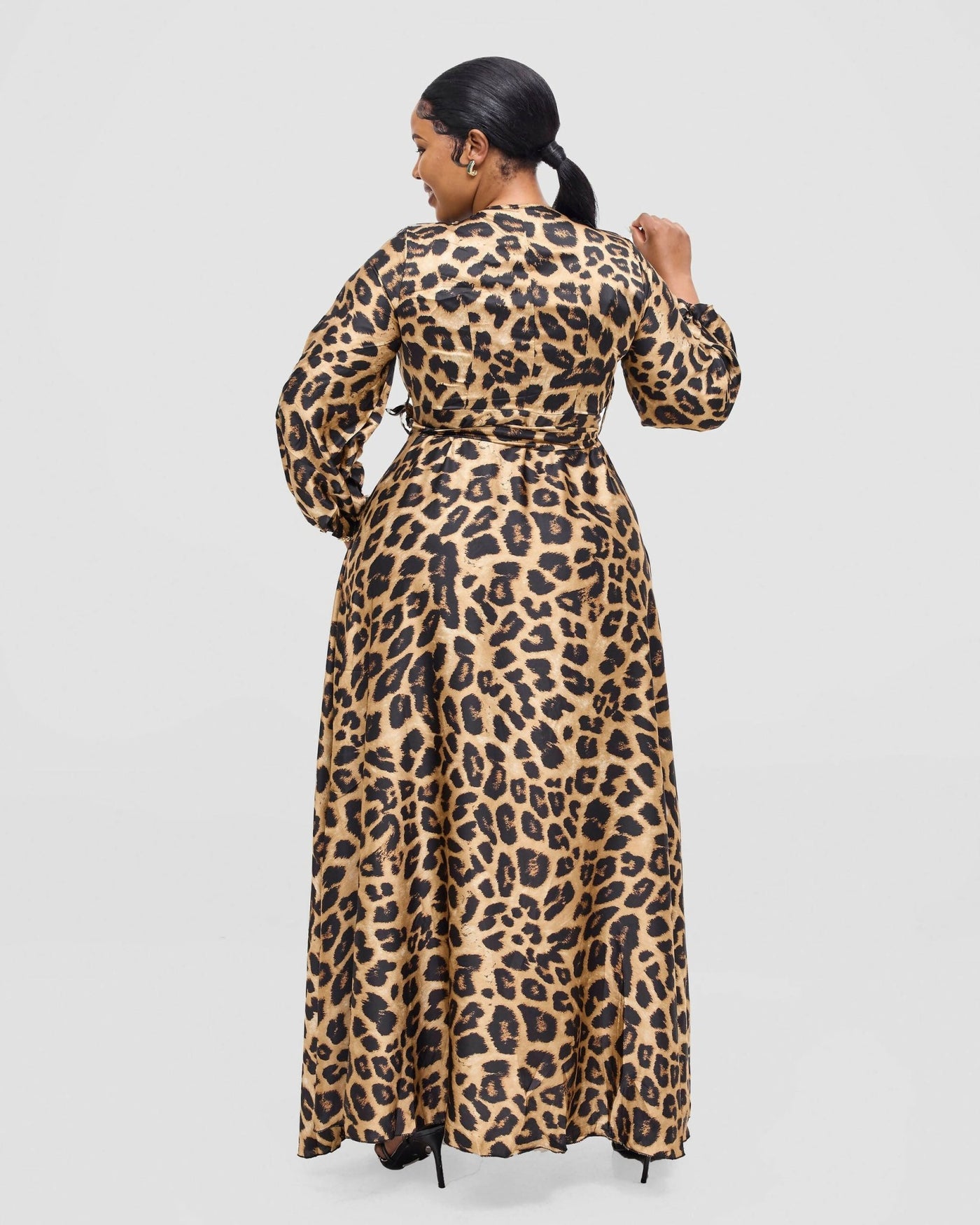 Stylish Sisters Animal Print Dress - Brown / Black - Shopzetu