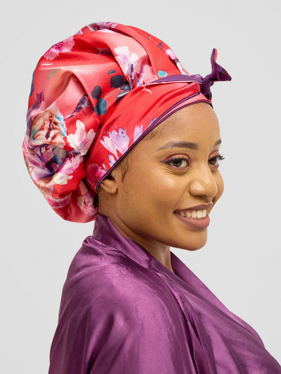 Satin Revolution Silk Meet Satin Tie Bonnet - Blackcurrant - Shopzetu