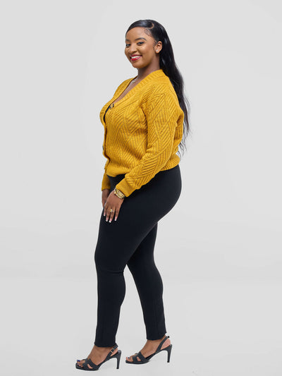 The Fashion Frenzy Button Cardigan - Yellow - Shopzetu