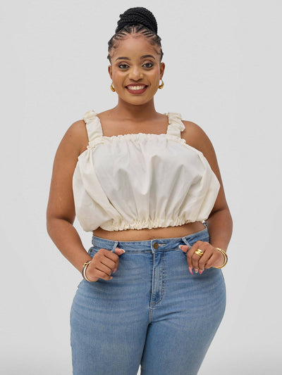 Pure Buxom Bubble Top - Cream - Shopzetu