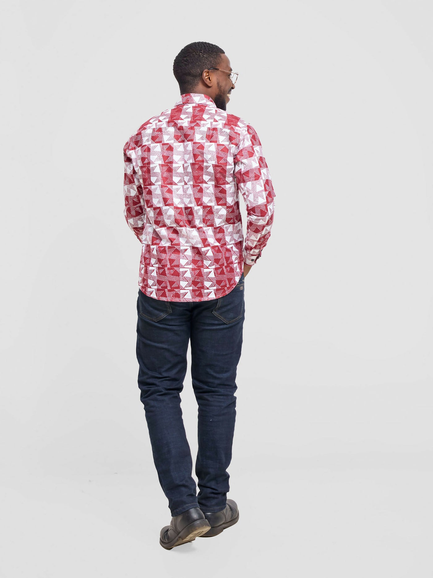 Mendilines Warm African Shirt - Maroon / White - Shopzetu