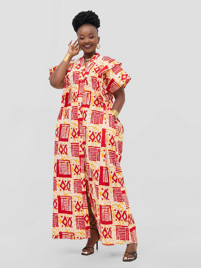 Letaj Fabtory African Boubou Kaftan Dress - Multicolored - Shopzetu