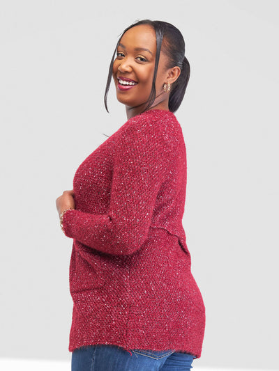 The Fashion Frenzy Waterfall Cardigan - Maroon - Shopzetu