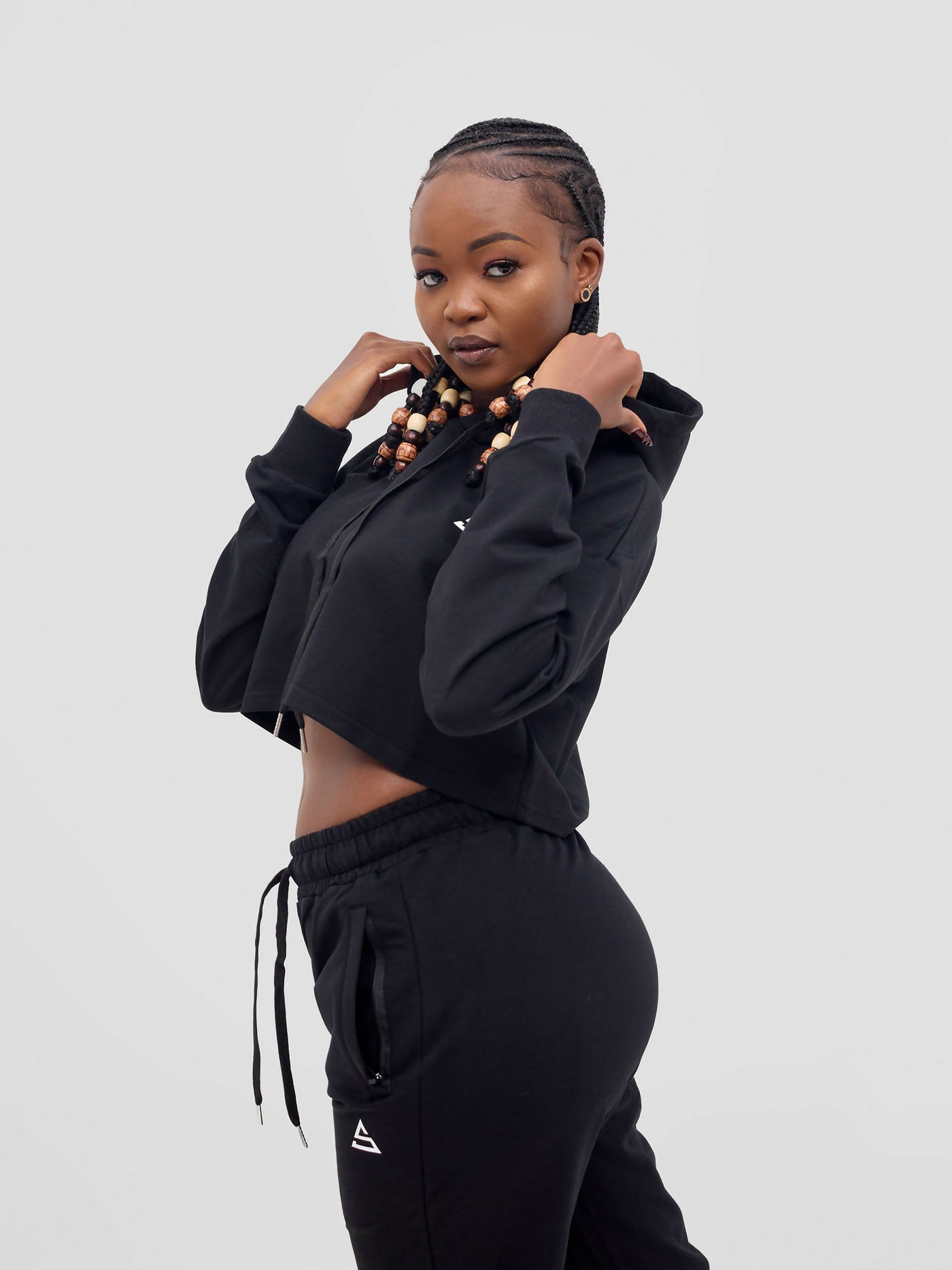 Rotator Active Wear Women's Cropped Lifestyle Hoodie Top - Black - Shopzetu