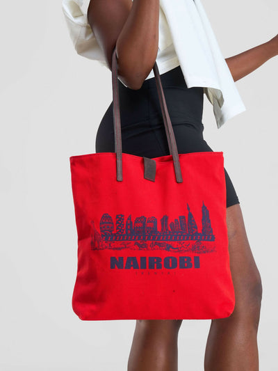 Eden Leather Nairobi Tote Bag - Red - Shopzetu