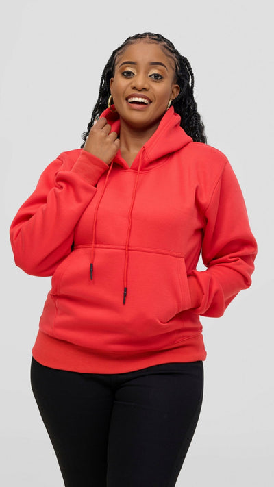 Timyt Urban Wear Bold Bloom Double Layerd Hoddie - Red - Shopzetu