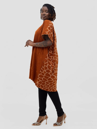 Anel’s Knitwear Sahara Poncho - Rust - Shopzetu