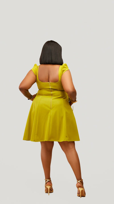 Plainchic Bellah Skater Dress – Lime Green - Shopzetu