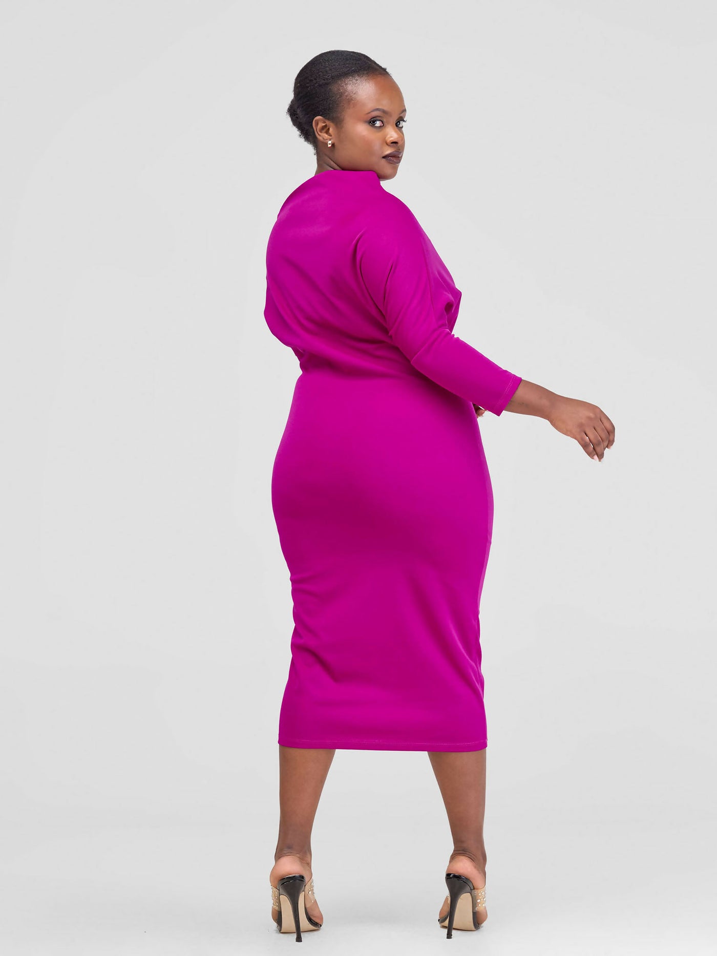 Elsie Glamour Juliette Dress - Fuchsia - Shopzetu