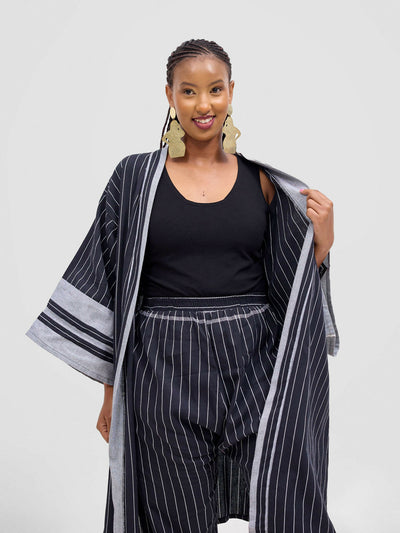Liquid Lemn Mistari Flexy Striped With Yoga Set – Black / Grey - Shopzetu