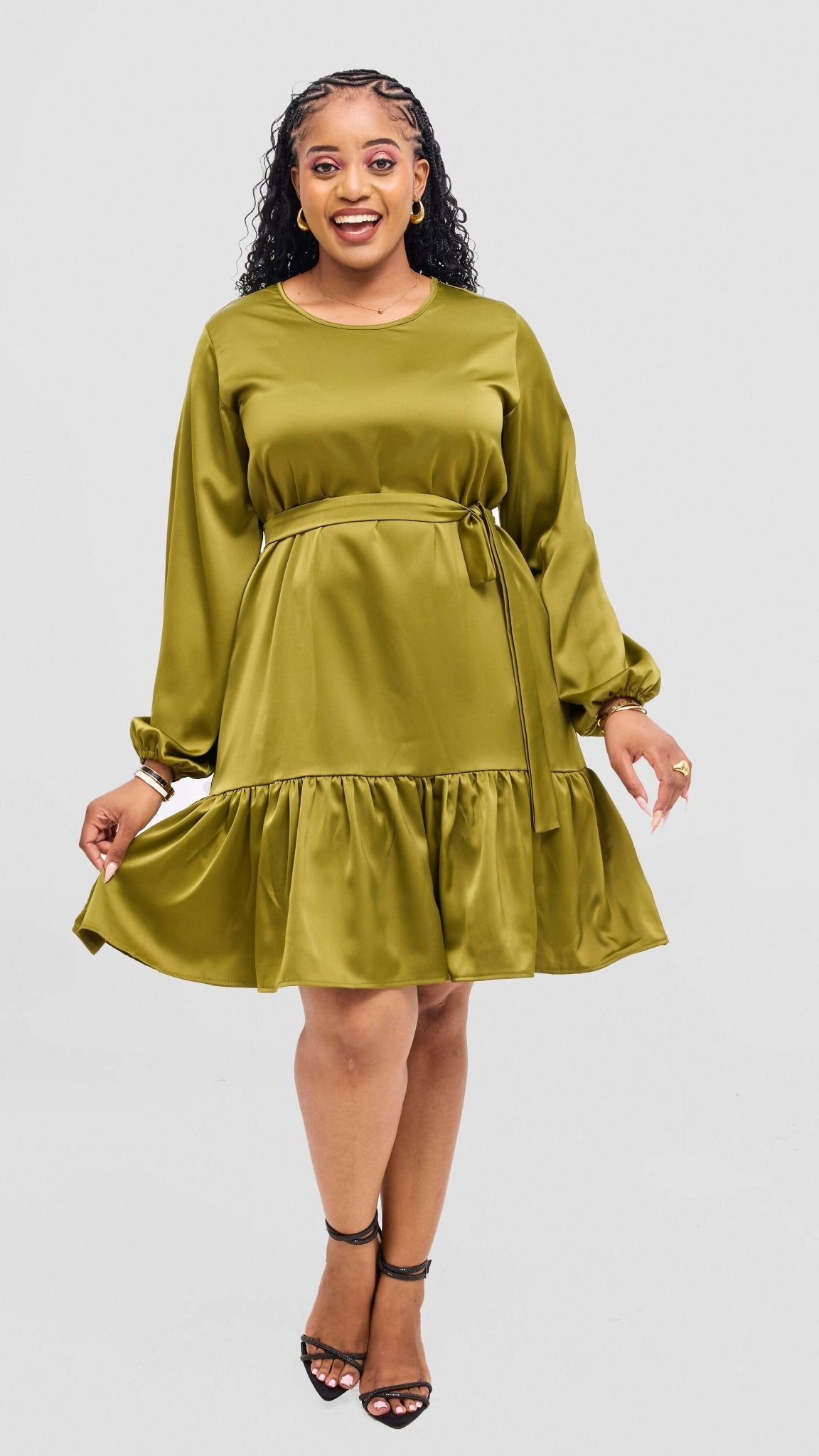 Lizola Adele Shift Dress - Green - Shopzetu