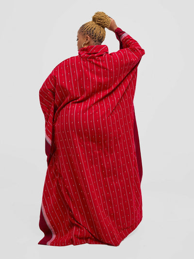 Rafiki Threads Maru Dera Dress - Maroon - Shopzetu