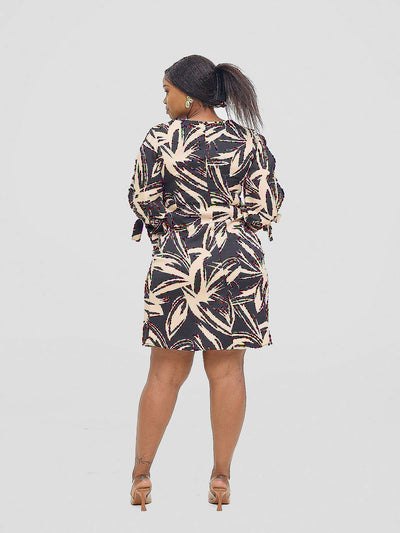 Salok Wear Gulu Dress - Black Print - Shopzetu