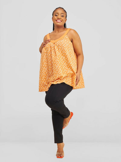 The Fashion Frenzy Printed Top - Orange - Shopzetu