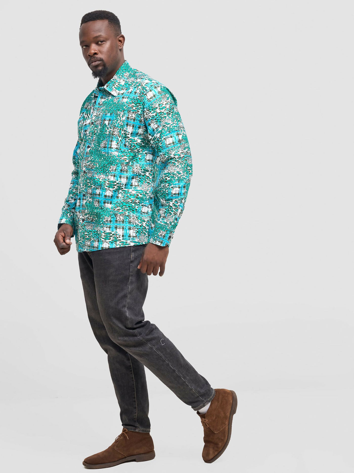 Mendilines Warm African Shirt - Green / White - Shopzetu