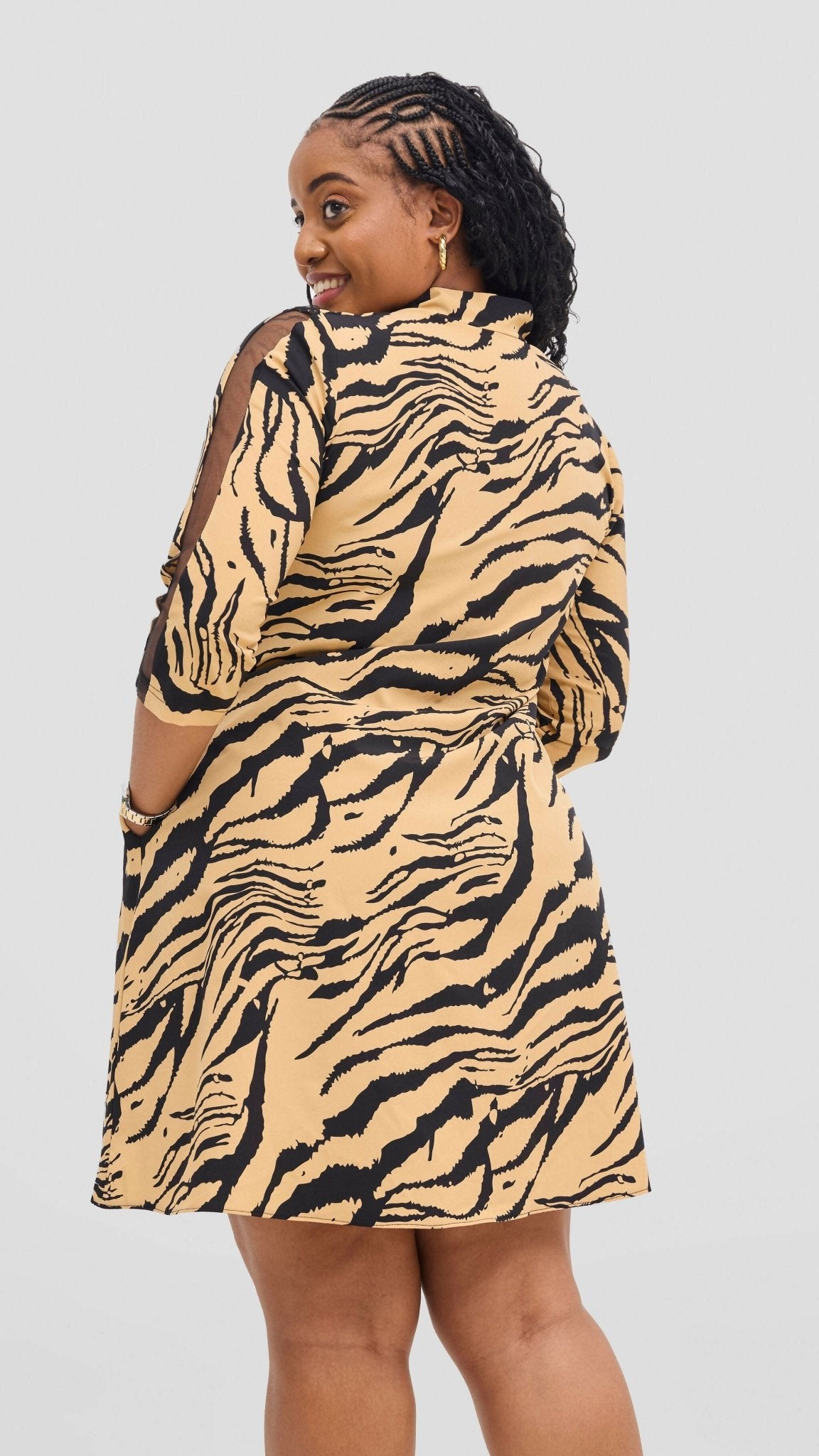 Jolly Fancy Wear keke Shift Dress - Tiger print - Shopzetu