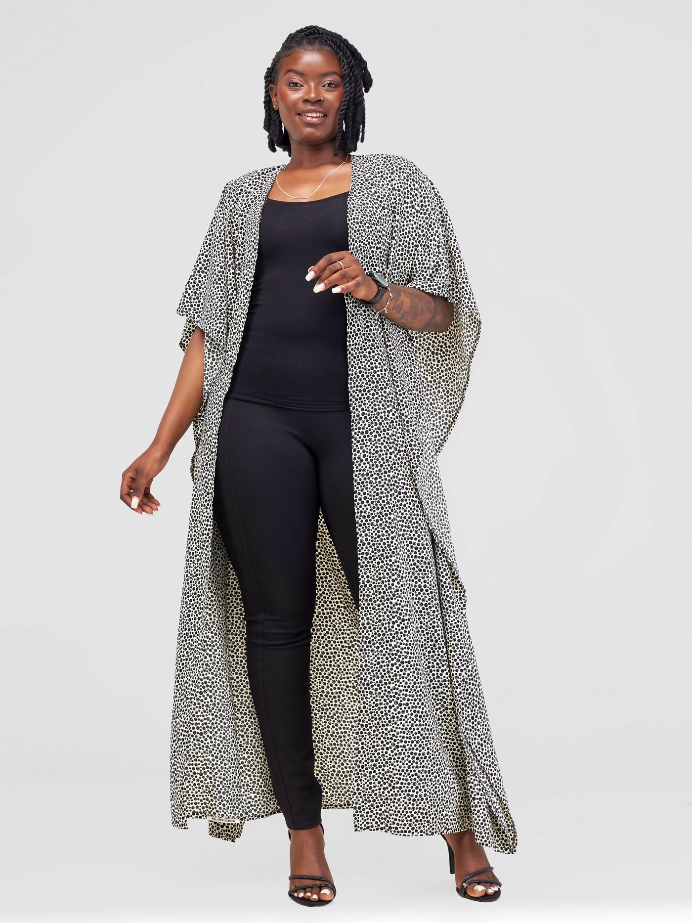 Polka Kimono - Black / White