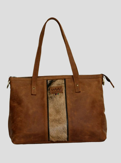 Wazawazi Amina Midi Handbag - Brown - Shopzetu