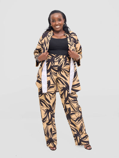 HOT Davina Two Piece Set - Beige / Black - Shopzetu