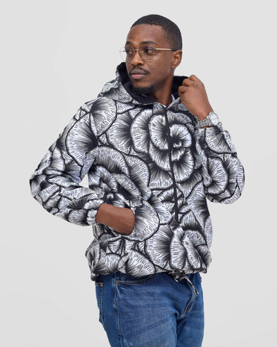 Gravio Fashion Weekend Hooded Jacket - Black / White - Shopzetu