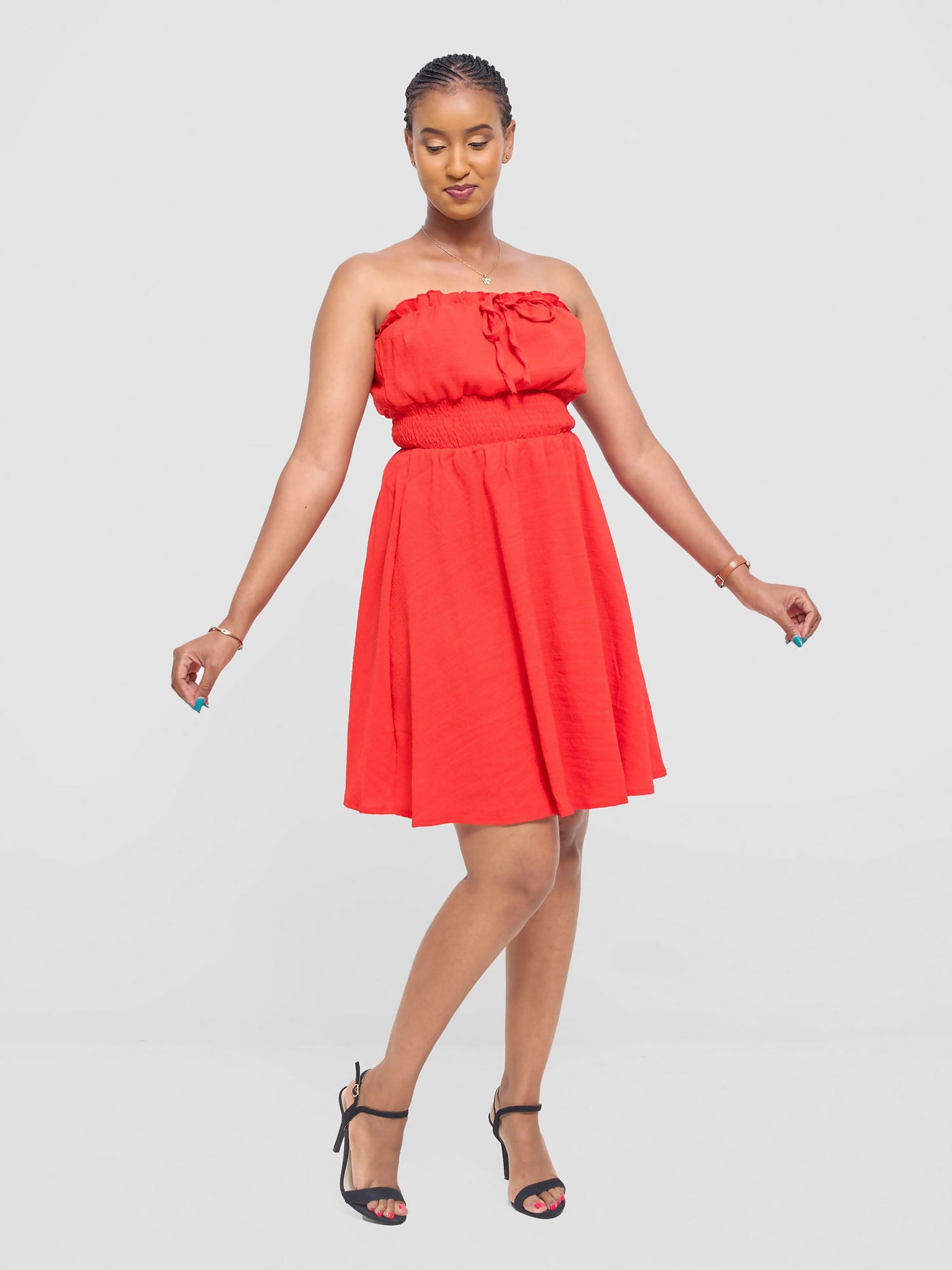Stylish Sisters Bentah Summer Skater Dress - Red - Shopzetu