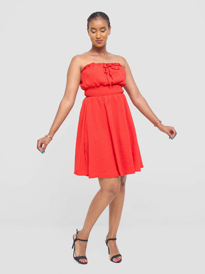 Stylish Sisters Bentah Summer Skater Dress - Red - Shopzetu
