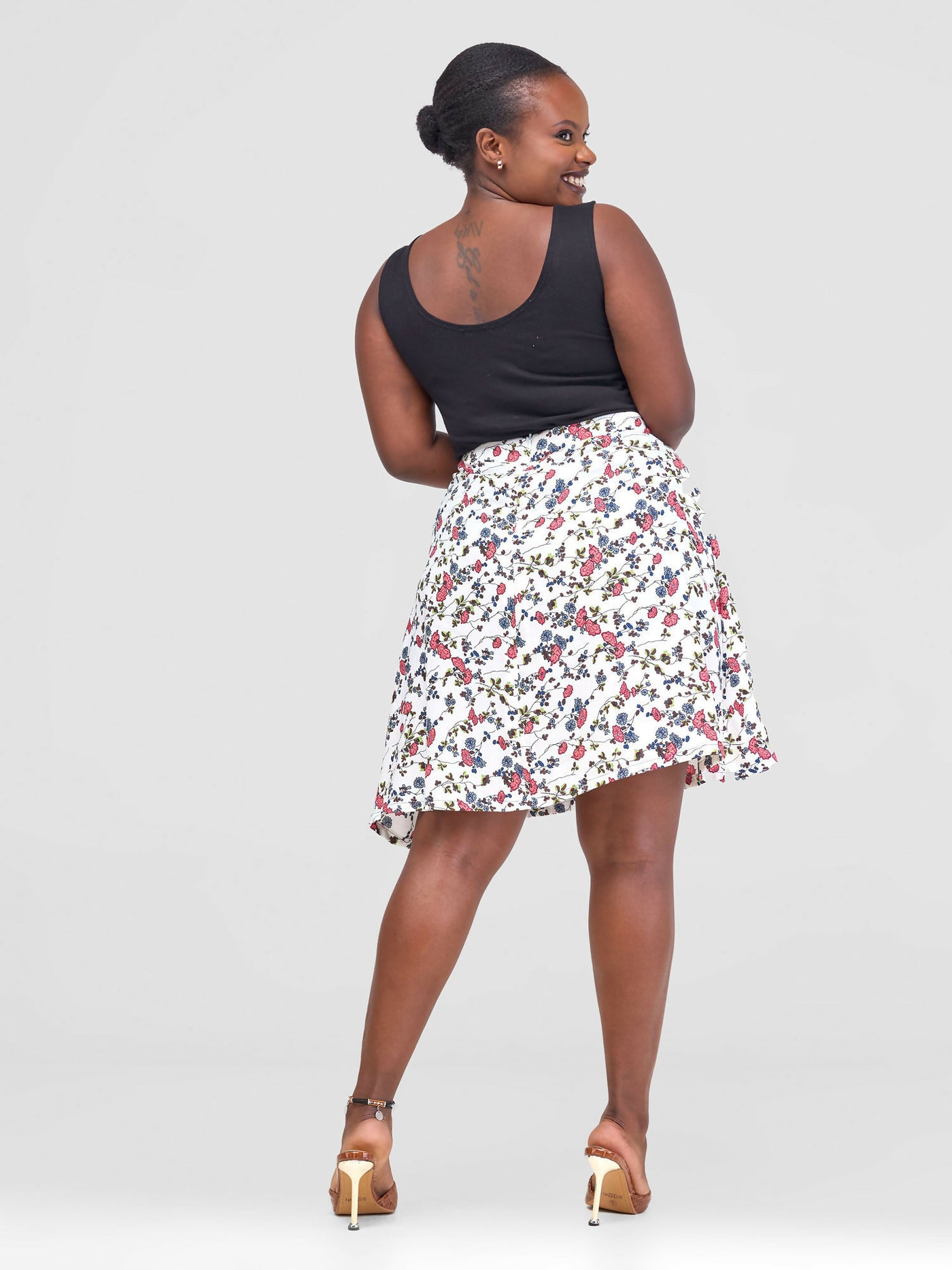 Nubia Couture Waridi Skirt - White Print