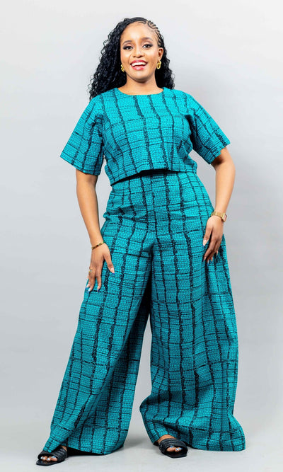 African Yuva Rain African Print Set - Green - Shopzetu