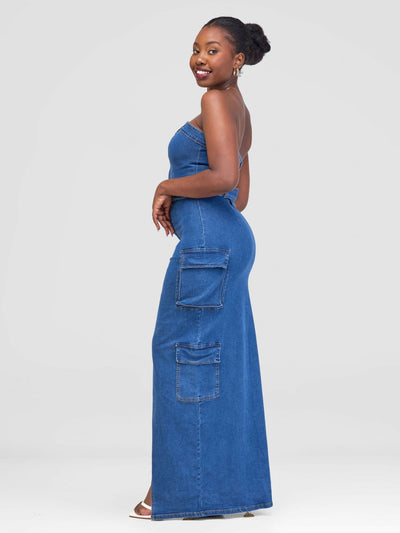 Stylish Sisters Bodycon Dress - Blue - Shopzetu
