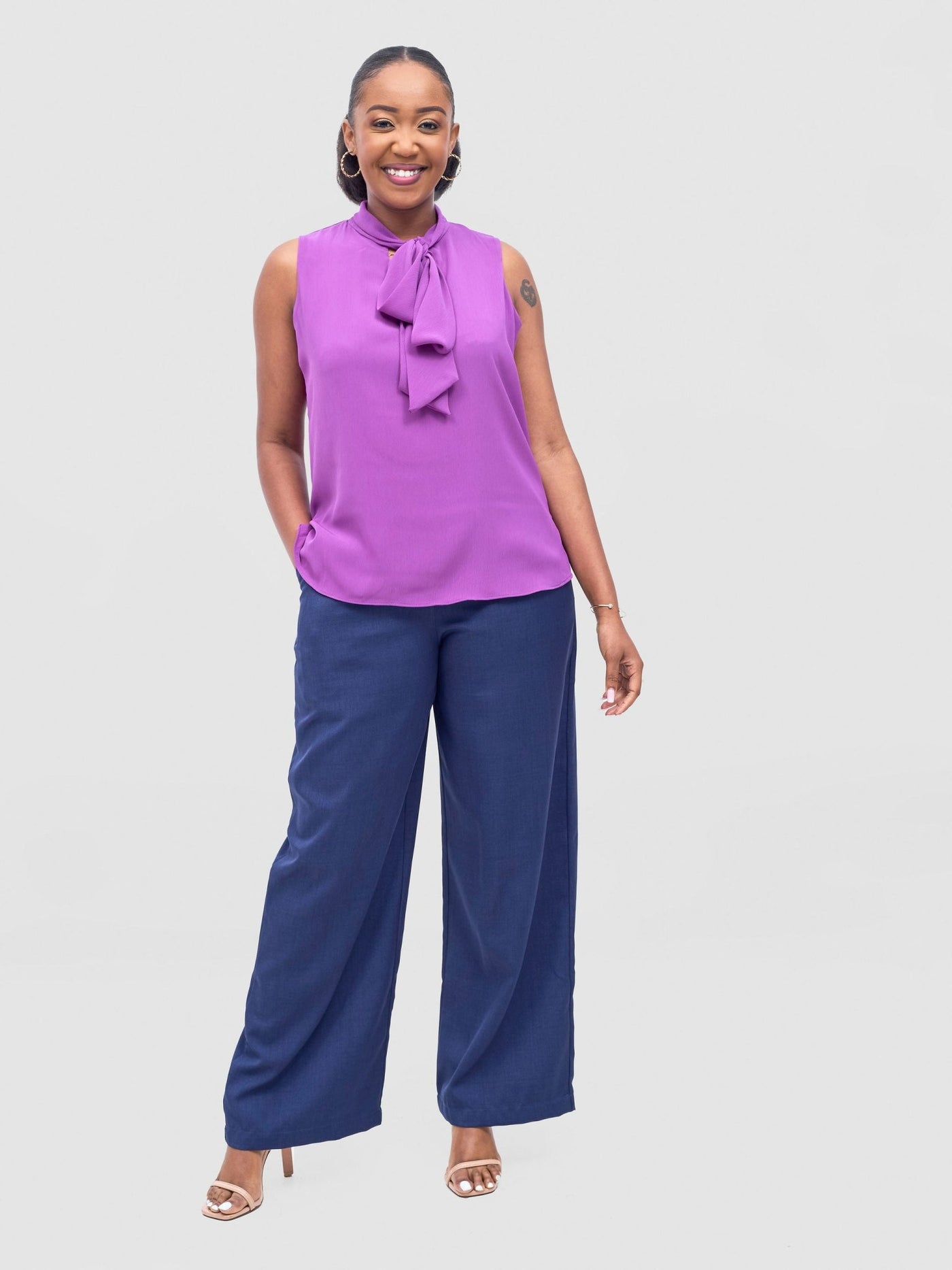 Vivo Niari Sleeveless Top - Magenta - Shopzetu