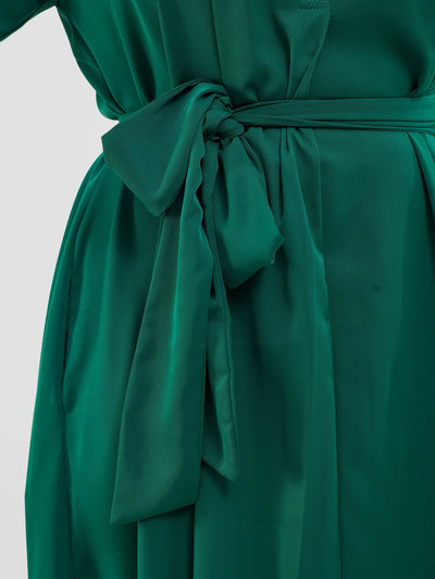 Vivo Yumi High Low Shirt Dress - Green - Shopzetu