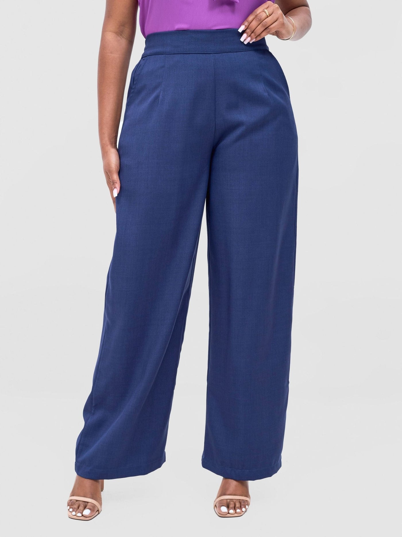 Vivo Niari straight leg Pants - Navy - Shopzetu