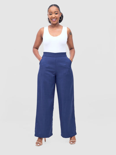 Vivo Niari straight leg Pants - Navy - Shopzetu