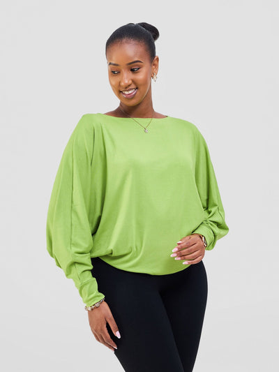 Vivo Bana Batwing Top - Lime - Shopzetu
