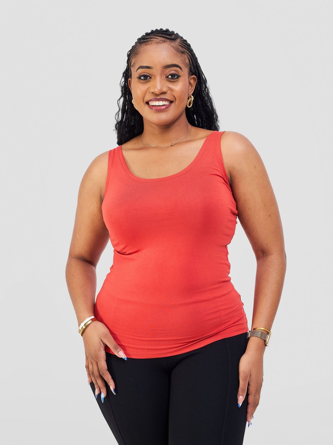 Vivo Basic Tank Top - Burnt Orange - Shopzetu