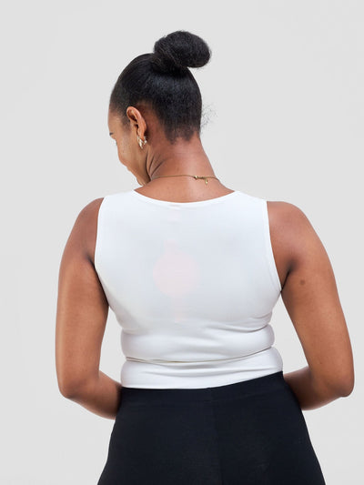 Vivo Basic Sleeveless Bodysuit - White - Shopzetu