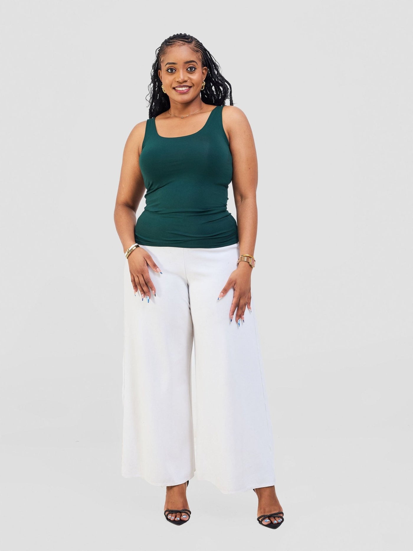 Vivo Basic Tank Top - Dark Green - Shopzetu