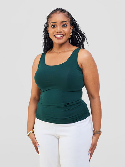 Vivo Basic Tank Top - Dark Green - Shopzetu