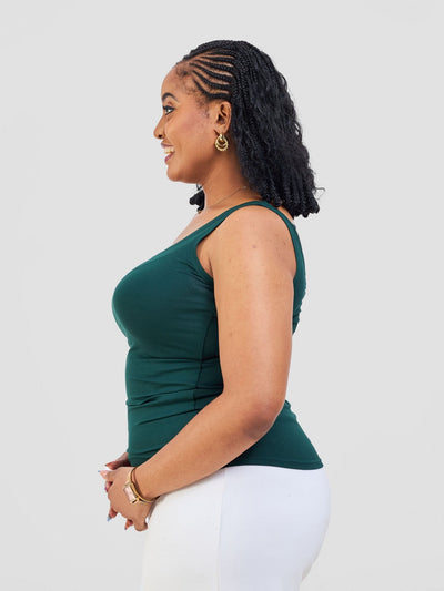 Vivo Basic Tank Top - Dark Green - Shopzetu