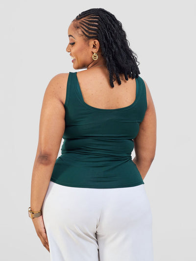 Vivo Basic Tank Top - Dark Green - Shopzetu