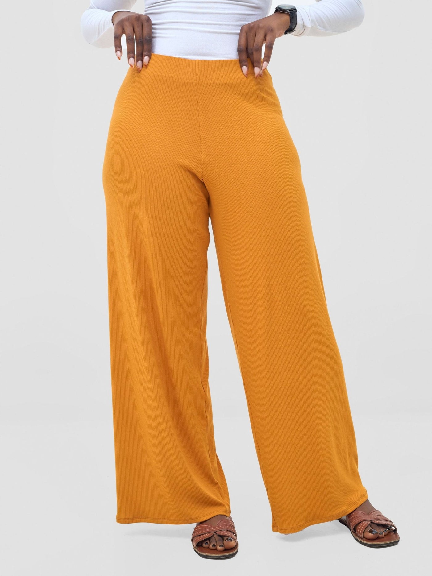 Vivo Safa Pallazo Pants - Mustard - Shopzetu