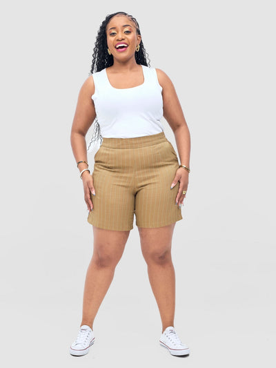 Vivo Niari Shorts - Light Olive / White Stripes - Shopzetu
