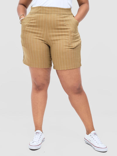 Vivo Niari Shorts - Light Olive / White Stripes - Shopzetu