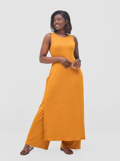 Vivo Safa Slit Side Top - Mustard - Shopzetu