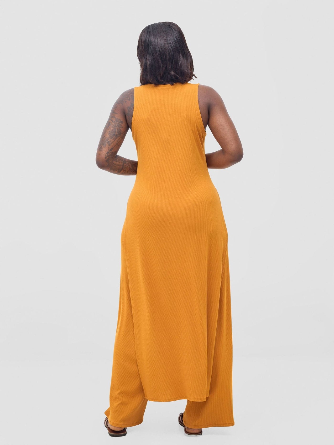 Vivo Safa Slit Side Top - Mustard - Shopzetu