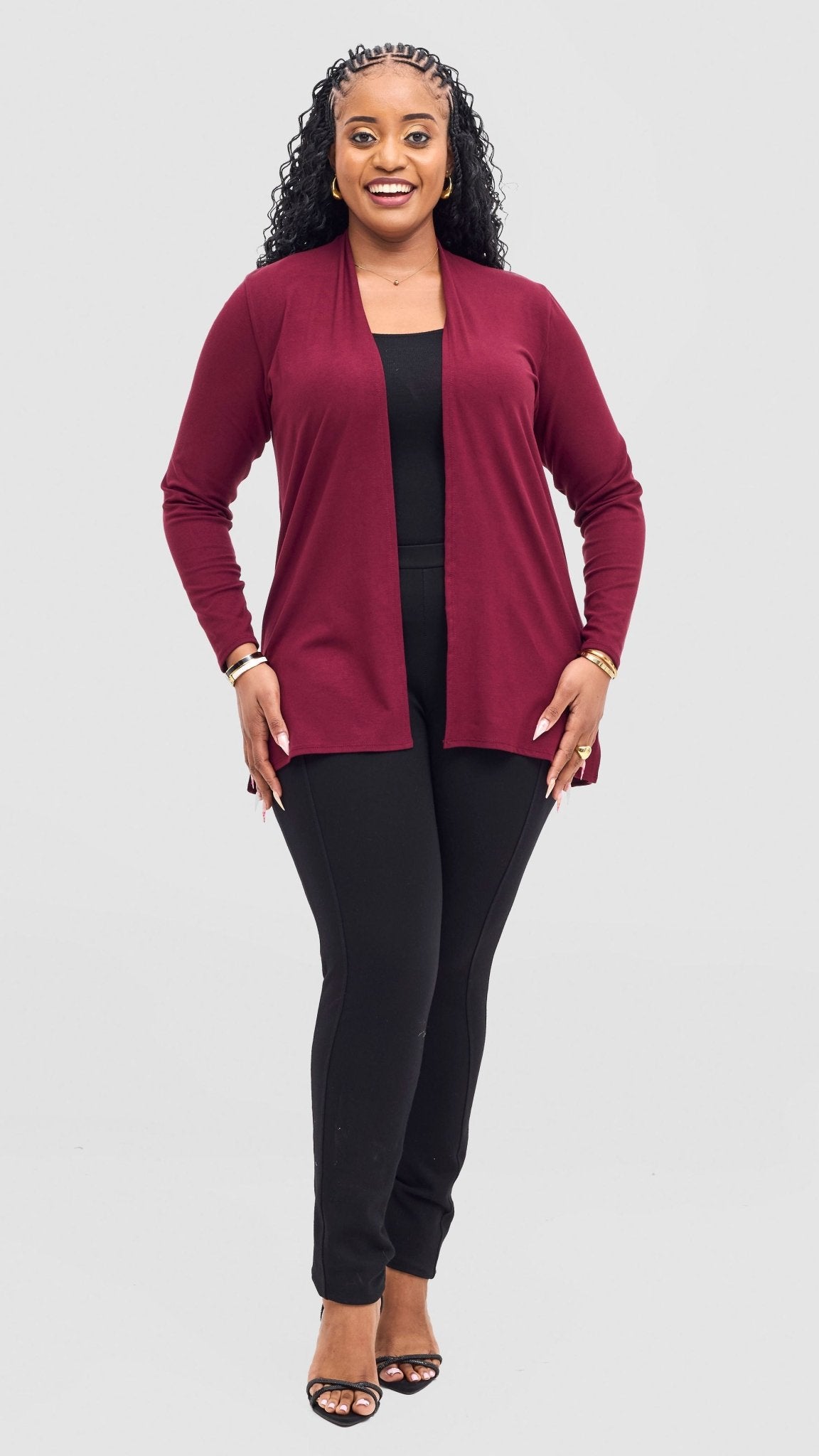 Vivo Basic Leila Short Waterfall - Maroon - Shopzetu