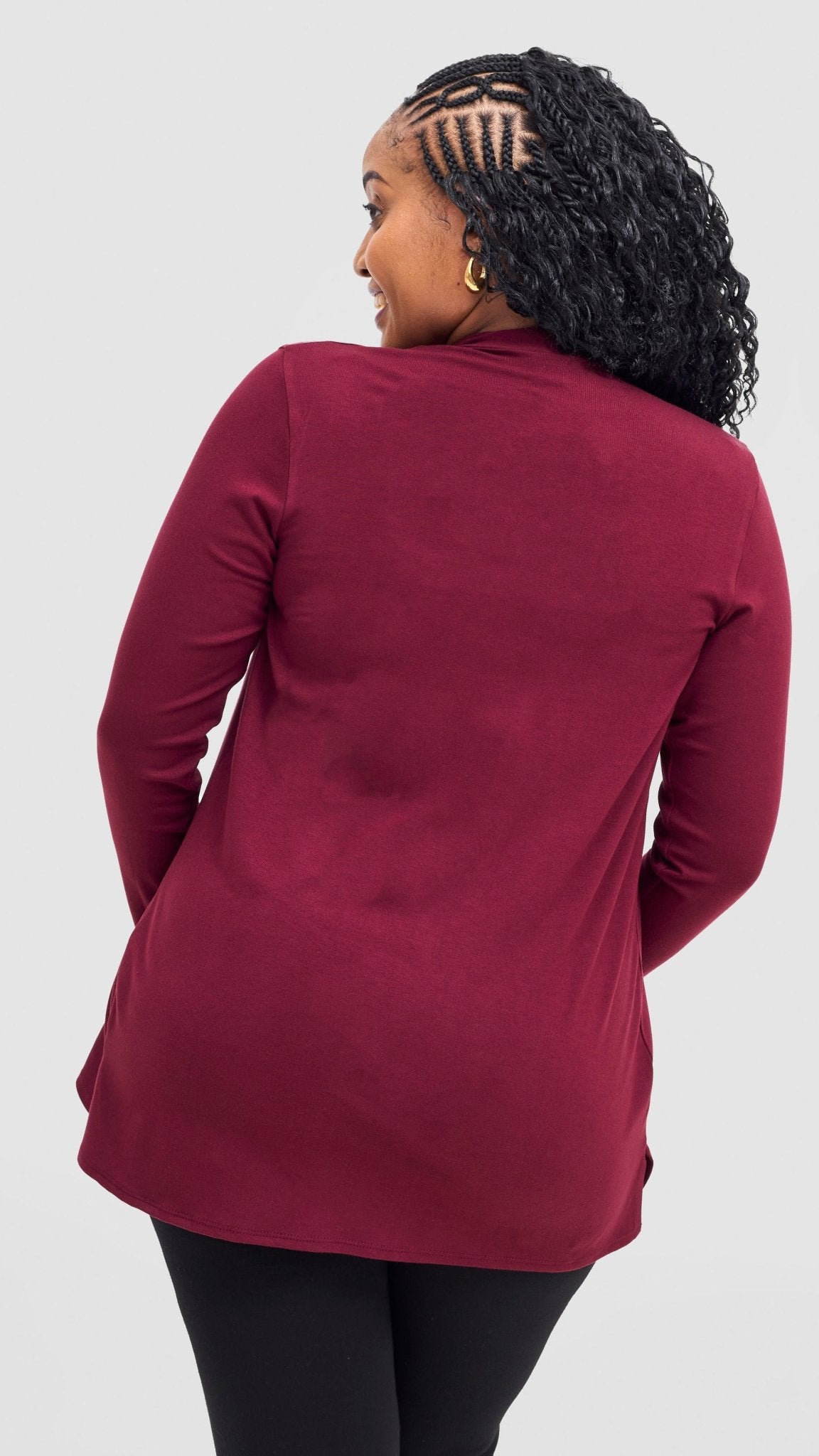 Vivo Basic Leila Short Waterfall - Maroon - Shopzetu
