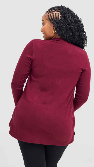 Vivo Basic Leila Short Waterfall - Maroon - Shopzetu