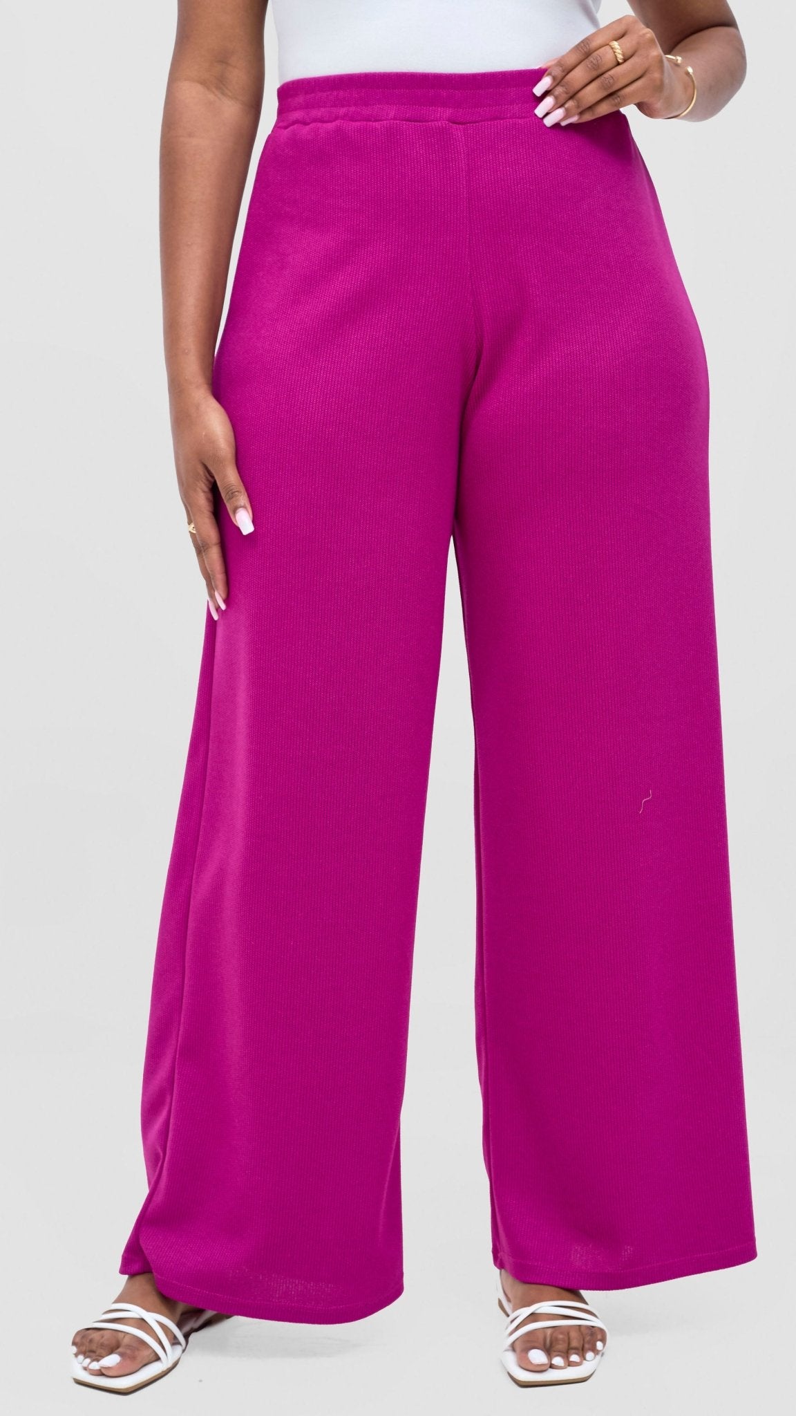 Vivo Rema Straight Leg Pants - Fushcia - Shopzetu